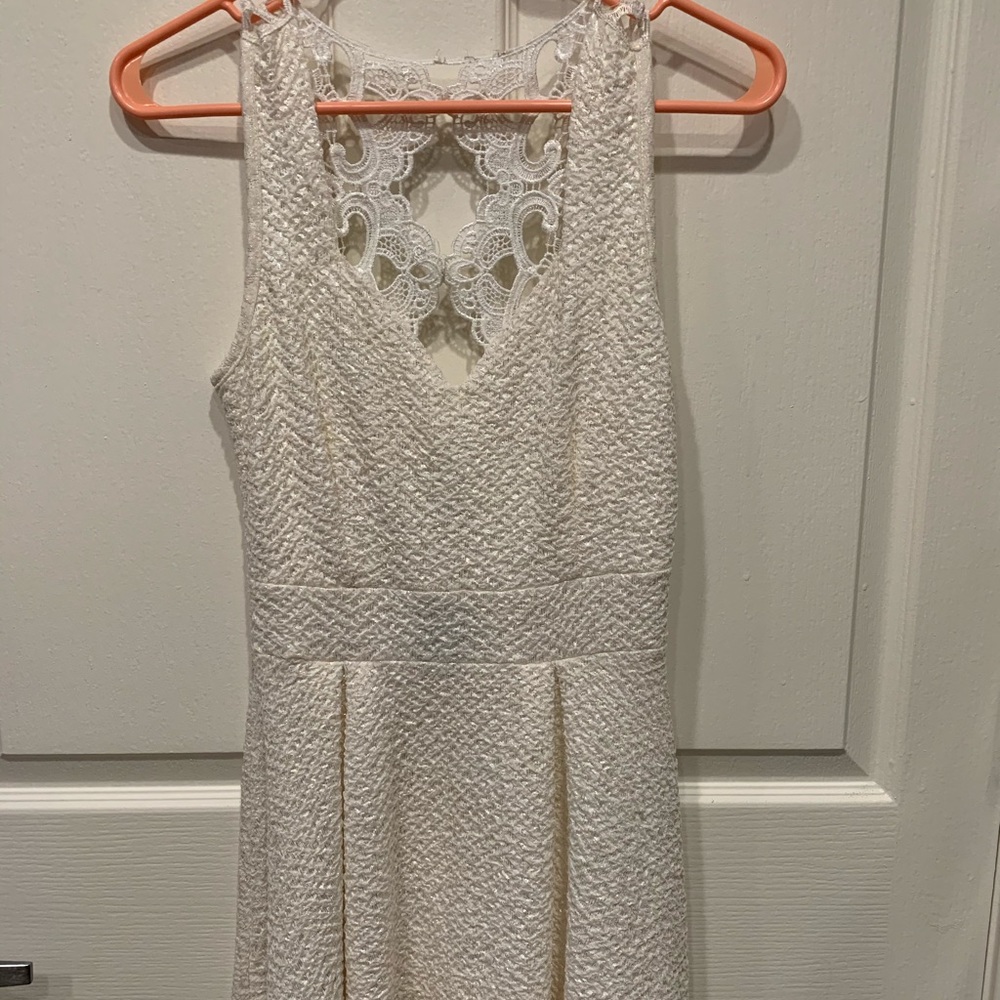 White dress with lace back